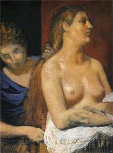 A Maid Combing A Woman's Hair — Pierre Cécile Puvis De Chavannes