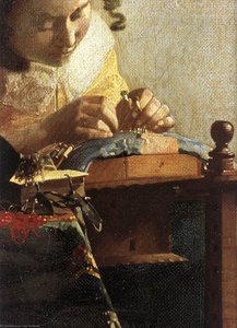 Spetshantverkaren (detalj) — Johannes Vermeer