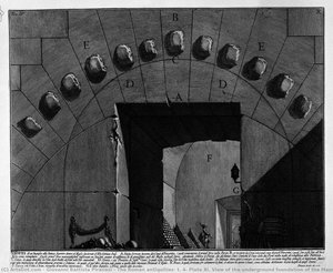 The Roman Antiquities, T. 4, Plate Xi. View Of The Underground Foundation Of The Mausoleum Of Adrian`s Helium. — Piranesi