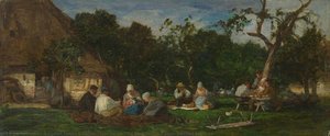 Honfleur: The St-siméon Farm; Seated Figures — Eugène Louis Boudin