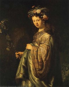 Saskija Obitača Kot Flora — Rembrandt