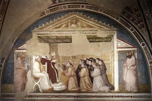 Scener Fra Sankt Francis' Liv: 5. Bekræftelse Af Regel (bardi Kapel, Santa Croce, Firenze) — Giotto Di Bondone