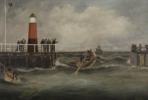Hobblers Taking The Pilot To See A Boat Coming Into Watchet Harbour — Thomas Chidgey
