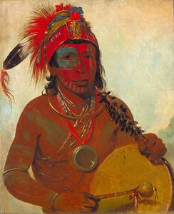 Tóh To Wah Kón Da Pee, Blue Medicine, Un Uomo Sciamano Della Banda Ting Ta To Ah — George Catlin