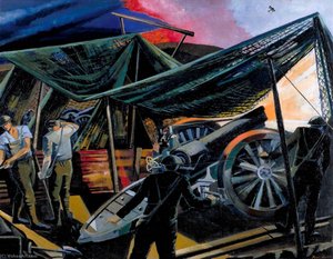 A Howitzer Firing — Paul Nash