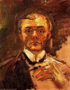 Self-portrait With Raised Hand — Max Beckmann