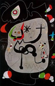 Bailarina Oyendo Tocar El Órgano En Una Catedral Gótica — Joan Miró