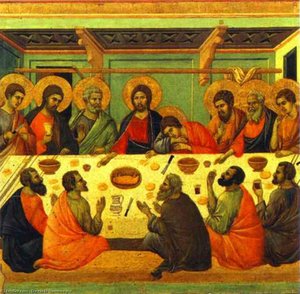 Maestó (back, Central Panel), Ultima Cina — Duccio Di Buoninsegna