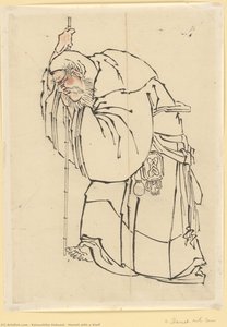 Hermit Cu Baston — Hokusai