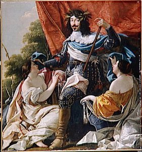 Luigi Xiii Tra Due Figure Femminili Simboleggianti La Francia E La Navarra — Simone Vouet