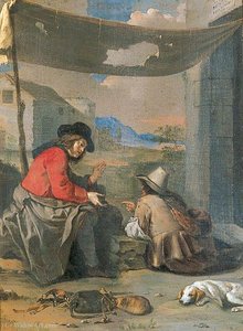 Two Seated Figures With A Dog — Michiel Sweerts