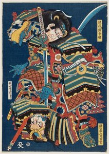 渡辺の源綱と稲隈龍道頼雲 — Hokusai Kacušika