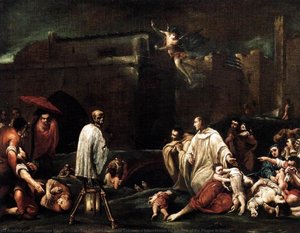 The Blessed Bernardo Tolomeo's Intercession For The End Of The Plague In Siena — Giuseppe Maria Crespi