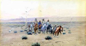 Trappers Crossing The Prarie — Charles Marion Russell