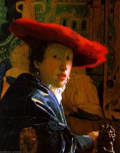 Flicka Med Röd Hatt — Johannes Vermeer