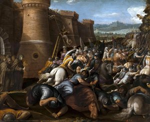 St Clare With The Scene Of The Siege Of Assisi — 주세페 체사리