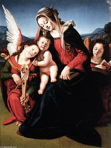Virgin And Child With Two Angels — Piero Di Cosimo (piero Di Lorenzo)