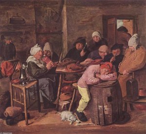 The Schlachtfest — Adriaen Brouwer