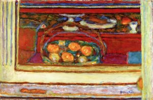 Fruit Basket Reflected In A Mirror Of A Buffet — Pierre Bonnard