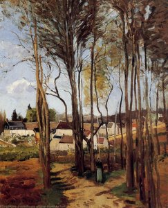 Ein Dorf Durch Die Bäume — Camille Pissarro