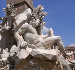 Fontana Dei Quattro Fiumi (fountain Of The Four Rivers) Ganges — Gian Lorenzo Bernini
