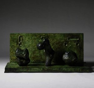 Three Motives Against A Wall, No. 2 — Henry Moore