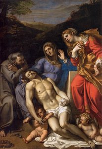 Pietà Avec Saint François D'assise Et Marie-madeleine — Annibale Carracci
