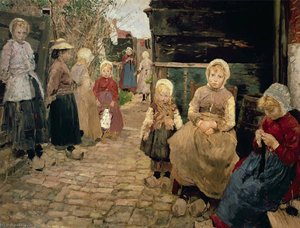 Fishermen's Children In Zandvoort — Fritz Von Uhde