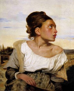 La Giovane Seduta Nel Cimitero — Eugène Delacroix