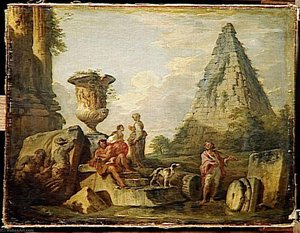 Ruinenschlösser Mit Der Pyramide Von Cäsar Ceio**s**tius — Giovanni Paolo Pannini