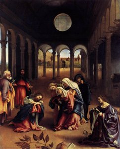 Christ Taking Leave Of His Mother (detail) — Lorenzo Lotto
