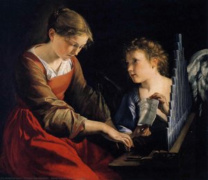 Saint Cecilia With An Angel — Orazio Gentileschi