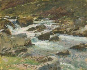 Bagsworthy Water, Exmoor, Bei Bewölkung — Sir Alfred James Munnings