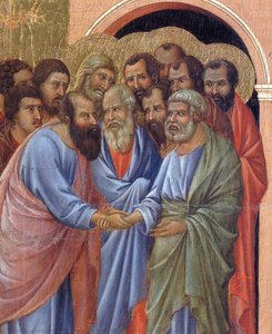 The Arrival Of The Apostles To The Virgin (fragment) — Duccio Di Buoninsegna