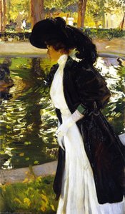 Clotilde Paseando Por Los Jardines De La Granja — Joaquín Sorolla Y Bastida