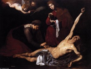 St Sebastian Tended By The Holy Women — Jusepe De Ribera