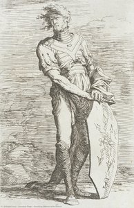 Standing Warror With Shield — Salvator Rosa