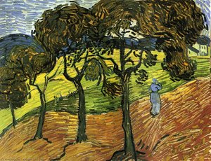 Пейзаж С Дървета И Фигури — Vincent Willem Van Gogh