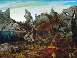 Paysage Avec Lac Et Chimères — Max Ernst