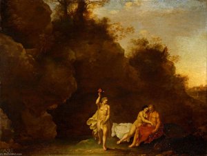 Lot And His Daughters — Cornelius Van Poelenburgh