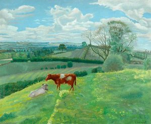 Landscape With Cows — Gilbert Spencer