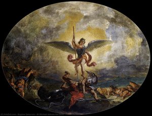 St Michael Besiegt Den Teufel — Eugène Delacroix