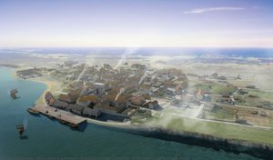 Reconstruction Drawing Of Richborough Roman Town — John Henry Lorimer