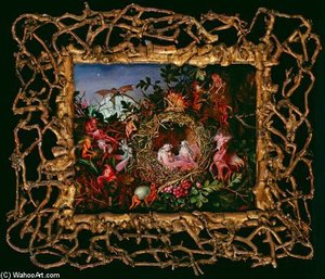 Fairies In A Bird's Nest — John Gilbert