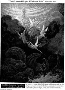 Kronet Jungfruens Vision Af Johannes — Gustav Doré