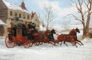 Winter Coach Scene — Richard Dodd Widdas