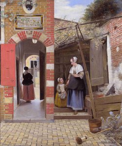 Courtyard Of A House In Delft — Pieter De Hooch