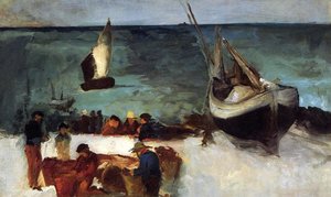 Výstup Z Bercka: Rybárske Lode A Rybári — Édouard Manet