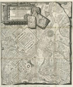 Large Plan Of The Roman Campo Marzio (field Of Mars) In Rome — Giovanni Battista Piranesi