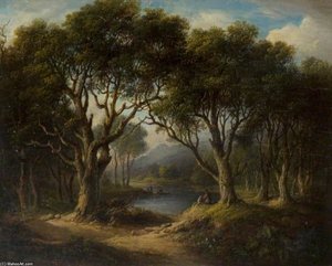 A Wooded River Landscape — Alexander Nasmyth